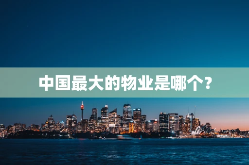 中国最大的物业是哪个？