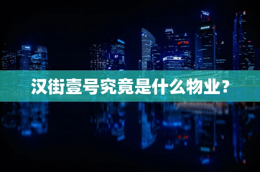 汉街壹号究竟是什么物业？
