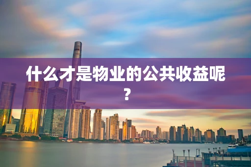 什么才是物业的公共收益呢？