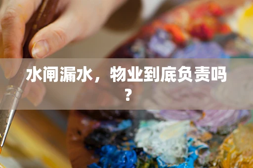 水闸漏水，物业到底负责吗？