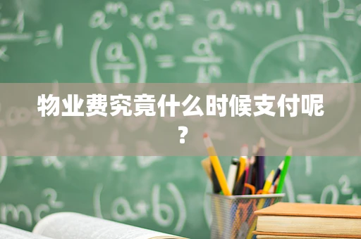 物业费究竟什么时候支付呢？