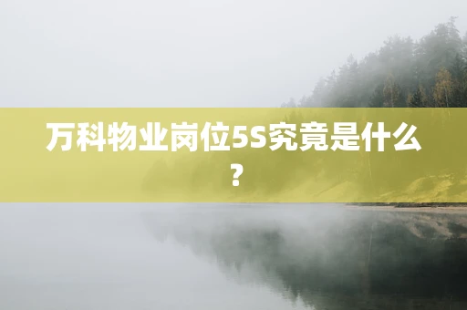 万科物业岗位5S究竟是什么？