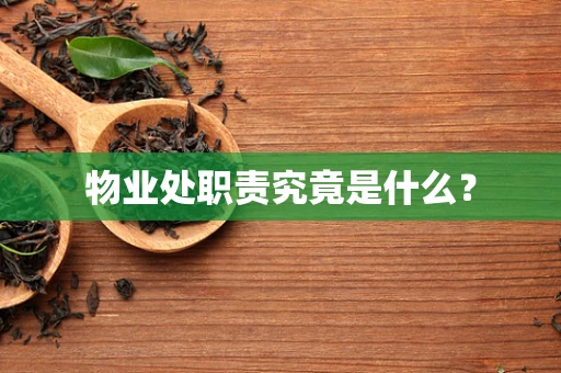 物业处职责究竟是什么？