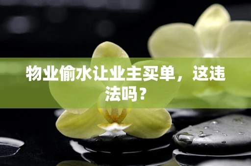 物业偷水让业主买单，这违法吗？