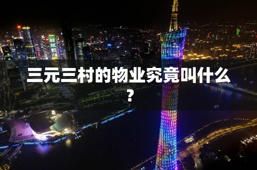 三元三村的物业究竟叫什么？