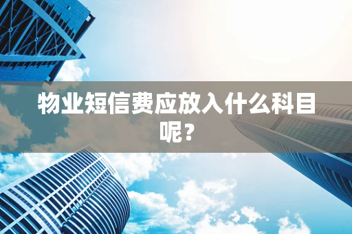 物业短信费应放入什么科目呢？