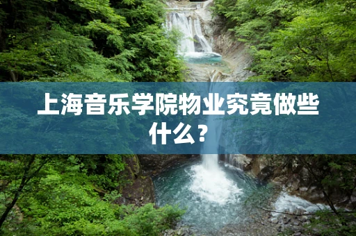 上海音乐学院物业究竟做些什么？