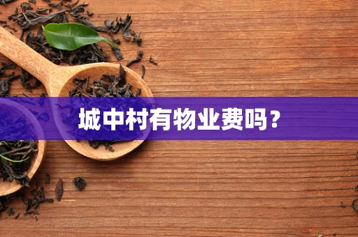 城中村有物业费吗？
