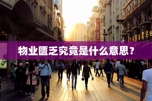 物业匮乏究竟是什么意思？
