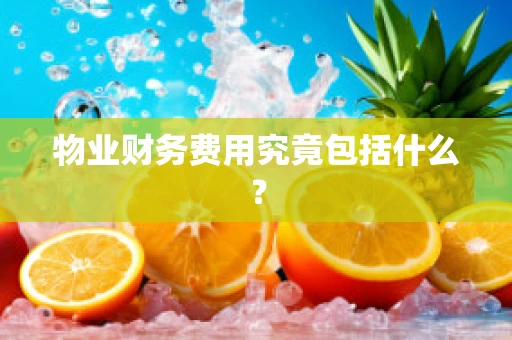 物业财务费用究竟包括什么？