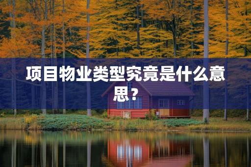 项目物业类型究竟是什么意思？