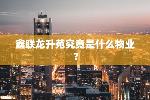 鑫联龙升苑究竟是什么物业？