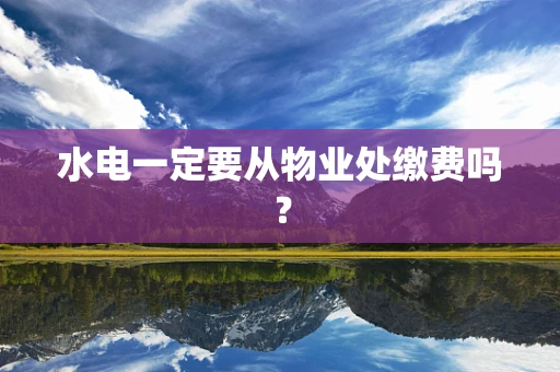 水电一定要从物业处缴费吗？