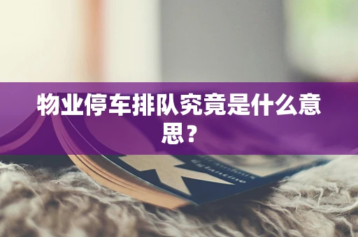 物业停车排队究竟是什么意思？