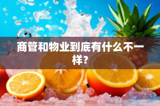 商管和物业到底有什么不一样？