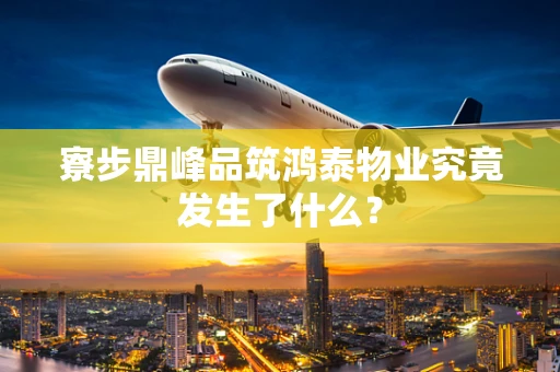 寮步鼎峰品筑鸿泰物业究竟发生了什么？