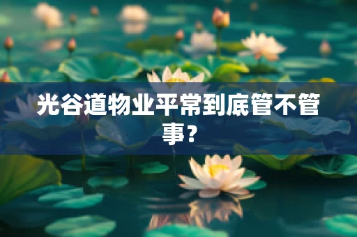 光谷道物业平常到底管不管事？