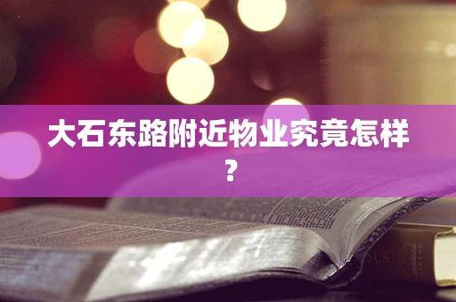 大石东路附近物业究竟怎样？