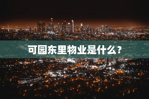可园东里物业是什么？