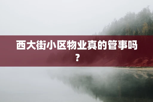 西大街小区物业真的管事吗？