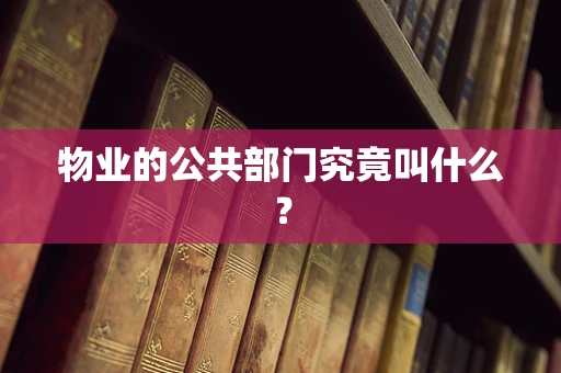 物业的公共部门究竟叫什么？