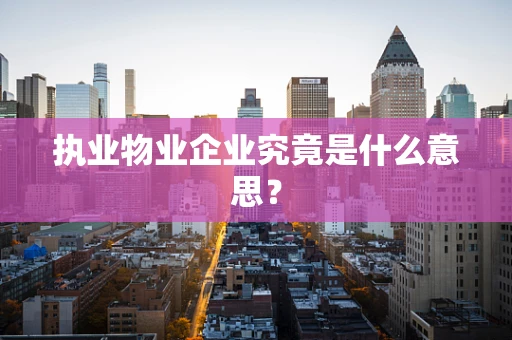 执业物业企业究竟是什么意思？