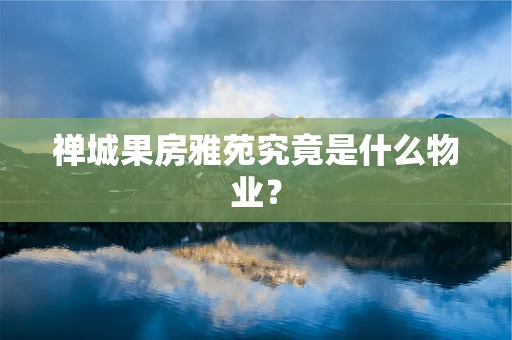 禅城果房雅苑究竟是什么物业？