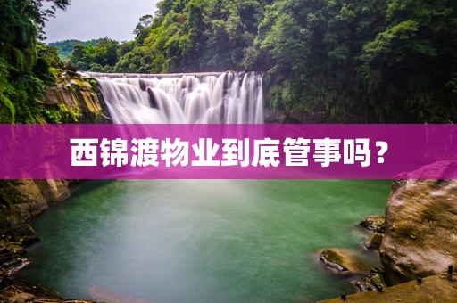 西锦渡物业到底管事吗？