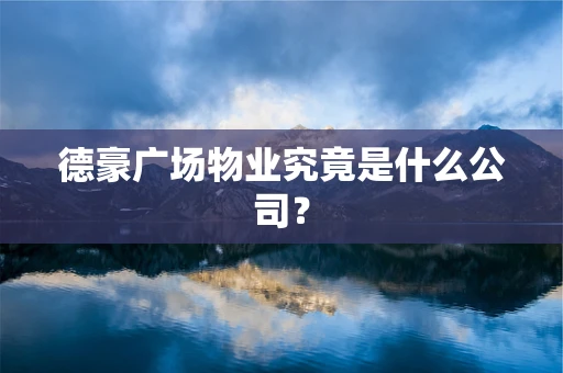 德豪广场物业究竟是什么公司？