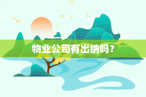 物业公司有出纳吗？