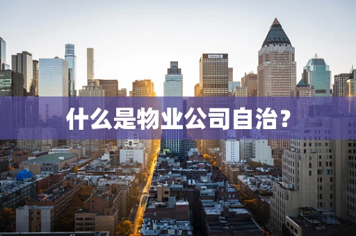 什么是物业公司自治？