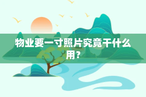 物业要一寸照片究竟干什么用？