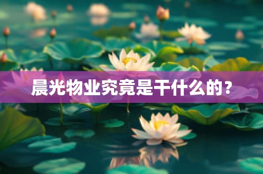 晨光物业究竟是干什么的？