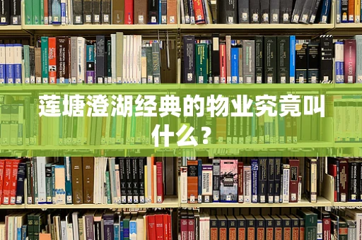 莲塘澄湖经典的物业究竟叫什么？
